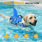 Dog Life Jacket Ripstop Dog Shark Safety Vest Adjustable Preserver with High Buoyancy and Durable Rescue Handle for Small,Medium,Large Dogs, Blue Camouflage X-Large