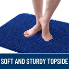 OLANLY Dog Door Mat for Muddy Paws 36x24, Absorbs Moisture and Dirt, Absorbent Non-Slip Washable Doormat, Quick Dry Chenille Mud Mat for Dogs, Entry Indoor Entryway Carpet for Inside Floor, Royal Blue