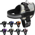 Dogline Dog Harness, Reflective No-Pull Adjustable Vest with Handle for Walking, Training, Breathable, No - Choke Harness for Small, Medium or Large Dogs Room for Patches Girth 27 to 34 in Urban Camo