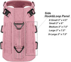 ICEFANG No Pull Tactical Dog Harness for Medium Dogs,Adjustable Dog Vest | Control Handle,MOLLE Panel,Front Hook,3 Leash Clips,Soft Padded,for walking training,Pink,Medium