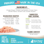 Raw Paws Signature Blend Pet Food for Dog & Cats - Chicken Recipe, 1-lb Rolls (10 Pack) - Frozen Fresh Dog Food - Made in USA - Natural Raw Diet Dog Food Log