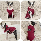 Fleece Lining Dog Hoodie with Harness Built in,Extra Warm Large Dog Jacket in Winter Doggie Coats with Drawstring Hooded,Red XXXL