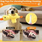 Yellow Duck Plush Dog Toys with Squeaks, Food Hiding Function & Interactive Play - Durable & Fun for Large, Medium & Small Dogs