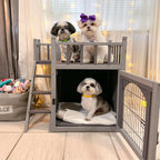 Aivituvin Dog House Feral Cat House Outdoor and Indoor,Pet Houses with Stairs,2 Storys