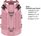 ICEFANG No Pull Tactical Dog Harness for X-Small Dogs,Adjustable Dog Vest | Control Handle,MOLLE Panel,Front Hook,3 Leash Clips,Soft Padded,for walking training,Pink,X-Small