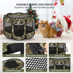 Siedihit Dog Cat Playpen, Medium Puppy Pet Playpen, Dog Crate Tent Cage | Indoor/Outdoor, Portable Pop Up Dogs Kennel Playpen with Carrying Case for Dogs/Cats/Rabbits(Green Camo, Medium)