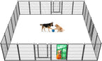 FXW Rollick Unleashed Dog Playpen for Indoor, Yard, RV Camping, 40 inch 24 Panels for Medium and Large Dogs, Black│Patented