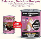 Dave's Pet Food Grain Free Wet Cat Food Pate (Beef & Chicken), Made in USA Naturally Healthy Canned, 12.5 oz Cans (12 Pack)