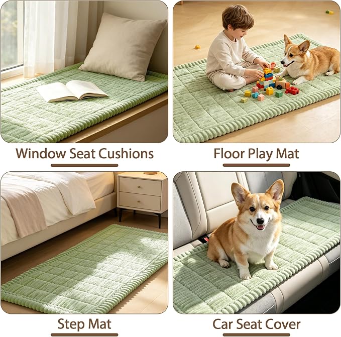 FUANGUI Waterproof Couch Cover Sofa Cover for Dogs and Pets Sofa Protector | Non-Slip Washable Fuzzy Soft Cat Sofa Slipcover for 2-3 Cushion Couch Sofa Pet Friendly, Grass Green, 27.6" x 94.5", 1 pcs