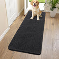 Smiry Dog Door Mat for Muddy Paws 59x24, Absorbs Moisture and Dirt Doormat, Non-Slip Washable Quick Dry Chenille Front Door Mat Indoor Entrance, Entryway Carpet for Inside Floor, Black