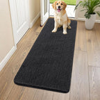 Smiry Dog Door Mat for Muddy Paws 59x24, Absorbs Moisture and Dirt Doormat, Non-Slip Washable Quick Dry Chenille Front Door Mat Indoor Entrance, Entryway Carpet for Inside Floor, Black