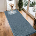 Extra Large Dog Door Mats for Muddy Paws, 71" x 25" Chenille Absorbent Mud Mat for Dogs, Non Slip Heavy Dog Rugs For Muddy Paws, Soft Indoor Door Mat for Entryway, Mud Paw, Inside Floor, Dusty Blue