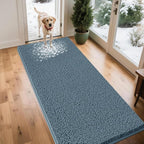 Extra Large Dog Door Mats for Muddy Paws, 71" x 25" Chenille Absorbent Mud Mat for Dogs, Non Slip Heavy Dog Rugs For Muddy Paws, Soft Indoor Door Mat for Entryway, Mud Paw, Inside Floor, Dusty Blue