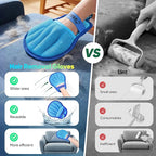 Upgraded Pet Hair Removal Glove for Dogs & Cats, Electrostatic Five-Finger Hair Remover for Furniture, Couch, Carpet, Clothing& Car Seat, 2Pcs Reusable Magic Brush Pet Hair Remover Tool (Blue)