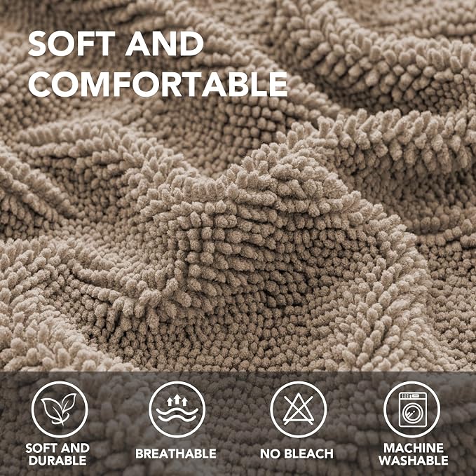 H.VERSAILTEX Non Slip Pet Couch Cover Chenille Dog Bed Protector Thick Soft Sofa Slipcover Pet Friendly Washable Couch Cushion Covers for Pets (30" x 70", Sand)