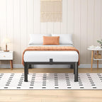 18 Inch Twin XL Heavy Duty 3500 lbs Bed Frame with Round-Corner Legs & Anti-Squeak Design – Quick Assembly Metal Platform, No Box Spring Needed