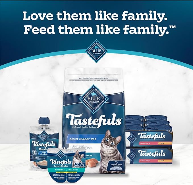 Blue Buffalo Tastefuls Wet Cat Food Paté, Made with Natural Ingredients | Salmon Entrée, 3-oz. Cans (24 Count)
