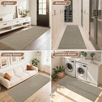 BEQHAUSE Dirt Trapper Door Mat 24" x 60", Doormat Non-Slip Entryway Rugs Washable, Dog Door Mat Stain Resistant and Absorbent Welcome Floor Mat for Front Back Door, Mud Wet Shoes & Paws, Beige