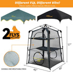 Extra Large Catio Outdoor Cat Enclosure,3 Tier Cat Tower Tent Weatherproof & Sunproof with 3 Doors, Foladable and Portable for Patio, Deck,Camping, Indoor & Outdoor(Patented)-Wave Shade