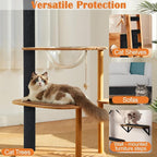 Cat Scratch Furniture Protector - 138" x 13.8" Trimmable Self-Adhesive Cats Claws Scratch Pads, DIY Cat Climbing Couch Protector for Scratch Post Cat Tree Replacement Indoor (Black)
