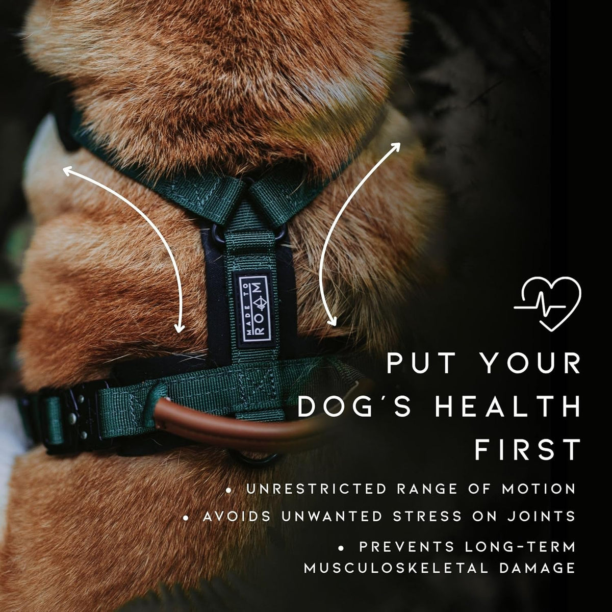 MADE TO ROAM Premium Explorer Harness - Y-Shaped Dog Harness with Adjustable Durable Nylon, Soft Padding, Metal Buckles and Leather Handle for Small, Medium, Large Dogs (Alaska Daybreak, Size 6)