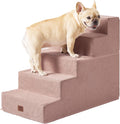 EHEYCIGA Dog Stairs for High Bed 22.5" H, 5-Step Dog Steps for Bed, Pet Steps for Small Dogs and Cats, Non-Slip Balanced Pet Ramp Indoor, Pink