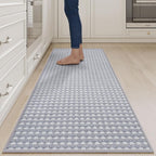 Long Kitchen Runner Rugs Kitchen Mat Non Slip Washable, Super Absorbent Soft Chenille Braided Kitchen Mats for Floor, Rubber Backing Kitchen Floor Sink Standing Mat, Easy Clean, Gray 24"x71"