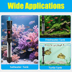 AQUANEAT Aquarium Heater, 200W Fish Tank Heater, Adjustable Submersible Water Thermostat with Thermometer