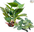 M2cbridge Artificial Fish Tank Plants Silk Aquarium Plant Aquatic Water Grass Foreground Decor (2PCS (Tall and Short))