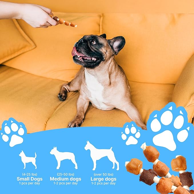 PETPHABET Dog Kabobs Treats - 5 Flavors Training Snacks, Healthy Puppy Chews for Small Medium Large Breeds, Made with Chicken, Sweet Potato, Duck, Cheese & Rawhide Sticks 14oz