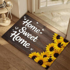 Indoor Rugs for Entryway,Rustic Sunflower Welcome Mat for Home,Farmhouse Woodboard Low Profile Entrance Rugs Non-Slip Doormats for Back Door Patio, Porch,Home Stairway,30 x 17 Inch
