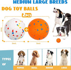 2pack 3''Durable Dog Balls for Aggressive Chewers, Indestructible Bouncy Floating Balls for Training, Catch and Fetch, Durable Solid Tennis Ball Toys for Large, Medium Dogs - White, Orange