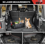 Cargo Mat Floor Liner Compatible with 2018-2025 Jeep Wrangler JL Unlimited 4 Door, Seat Back Cover Cargo Liner Rear Floor Mat for 2024 Jeep Wrangler JL/JLU Accessories