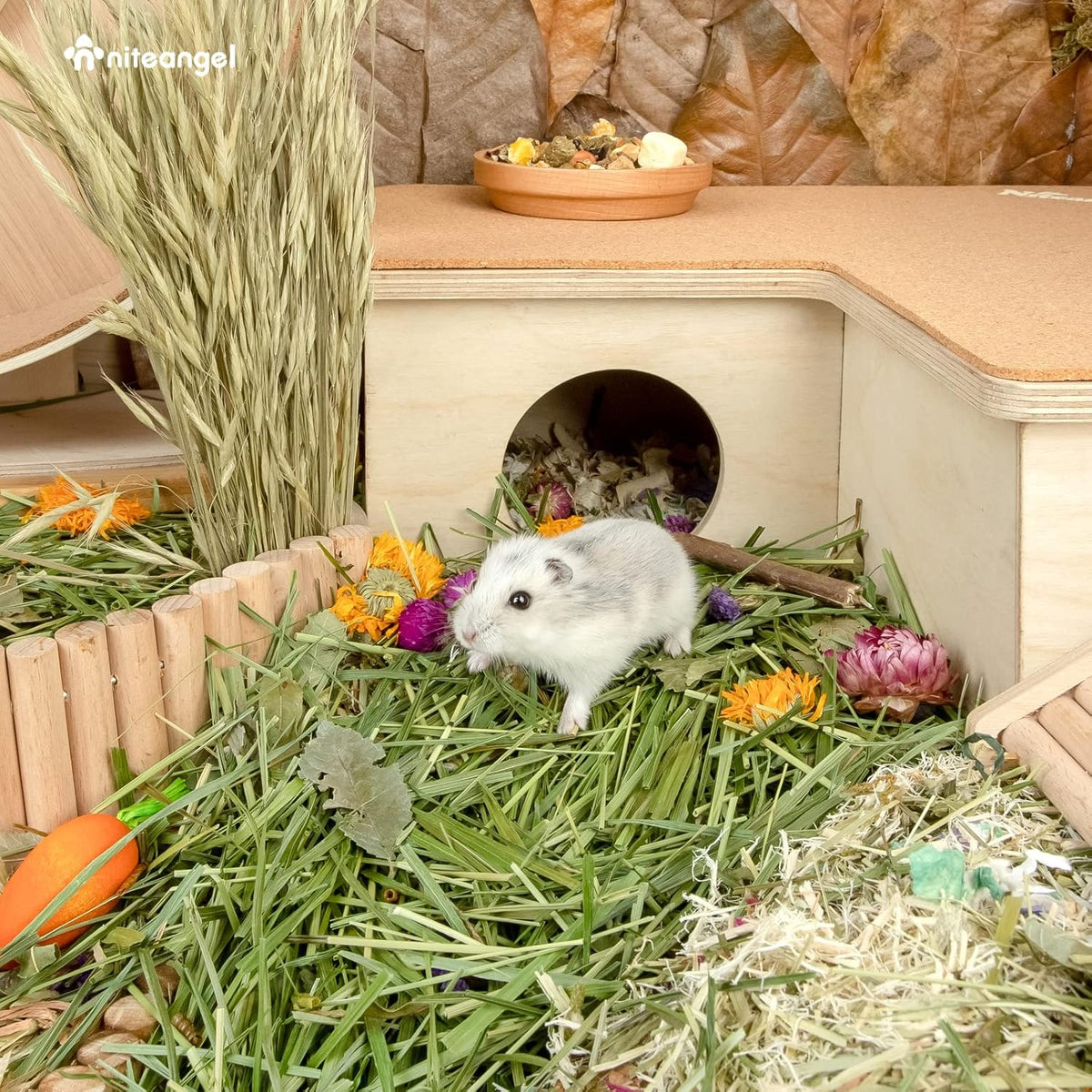 Niteangel Natural & Soft Hamster Bedding Mate Small Animal Habitat Decor for Syrian Dwarf Hamsters Gerbils Mice Degus Bunny or Other Small-Sized Pet