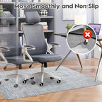 Sycoodeal Office Chair Mat for Hardwood & Tile Floor,Computer Gaming Chair Mat for Rolling Chairs Non-Curve, Anti-Slip, Heavy Duty Floor Protector for Home Office,Grey (36" x 48")