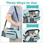 Accmor Universal Stroller Organizer with Insulated Cup Holder Detachable Phone Bag and Shoulder Strap,Stroller Bag Caddy Organizer Accessories Fits for Uppababy, Baby Jogger, Britax Strollers