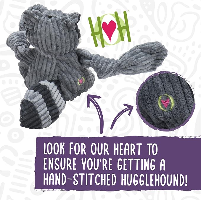 HuggleHounds Knottie Plush Dog Toy - Dog Stuffed Animal Toy, Puppy Toys, Squeaky Dog Toy for Small, Medium & Large Dogs, Soft Fleece, Durable Plush to Keep Them Busy - Henry Hedgehog, Large