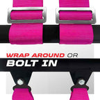 1pc 50 Cal Pink 5 Point Harness w/ 2" straps, Racing Harness Seat Belt | Ultra Kush padding, Race latch quick release hardware. Universal Fit for UTV, RZR, race car. Part# 6009A2