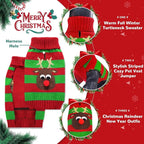 PETCARE Dog Christmas Sweater with Leash Hole Cute Striped Reindeer Dog Clothes for Small Medium Large Dogs Girl Boy Warm Fall Winter Knitted Pullover Vest Pet Puppy Cat Xmas Outfits