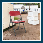 OEF Furnishings OEF800 Series Premium Heavy-Duty Plastic Folding Chairs, Lightweight, Durable Seating for Indoor and Outdoor Use, 500 lb Capacity (4-Pack, Red Plastic with Black Frame)