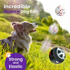 2 Pack Bouncy Dog Balls, 3'' Indestructible Dog Toys for Aggressive Chewers, Outdoor Jolly Tennis Balls for Dogs, Durable Interactive Floating Dog Fetch Toy, Orange White