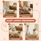 Self Cleaning Slicker Brush - Skin Friendly Pet Shedding Brush for Cats, Puppies, Long & Short Hair, Painless Deshedding & Massaging Tool(White)