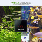PAIZOO Aquarium Thermometer, LED Digital Thermometer for Fish Tank with USB Power, Highly Accurate Waterproof Temperature Gauge with Suction Cup and 6.5ft Power Cord for Saltwater and Freshwater