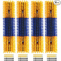 Livestock Scratch Brush With 16 Screws，Animal Back Scratching Brush for Cow,Cattle,Sheep, Horses,Pigs，Massage Grooming Tool(Yellow, 4pcs)