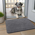 Smiry Dog Door Mat for Muddy Paws 24x16, Absorbs Moisture and Dirt Doormat, Non-Slip Washable Quick Dry Chenille Front Door Mat Indoor Entrance, Entryway Carpet for Inside Floor, Dark Grey