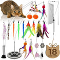 Interactive Cat Toys for Indoor Cats Suction Cup Cat Toys for Indoor Cats Bird Hunting Slefplay Simulation for Kitten Flying Bird Toy Feather Wand Attachments