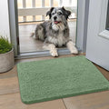 Smiry Dog Door Mat for Muddy Paws 24x16, Absorbs Moisture and Dirt Doormat, Non-Slip Washable Quick Dry Chenille Front Door Mat Indoor Entrance, Entryway Carpet for Inside Floor, Olive Green