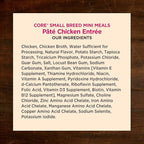Wellness CORE Natural Grain Free Small Breed Mini Meals Wet Dog Food, Pate Chicken Entrée, 3-Ounce Pouch (Pack of 12)