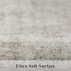 Washable 3x6 Neutral Area Rugs: Water-Resistant Kitchen Rug Low Pile Soft Beside Carpet for Bedroom Nursery Anti-Slip Entryway Bathroom Runner Rug Thin Distressed Hallway Floor Mat(3x6,Beige/Ivory)