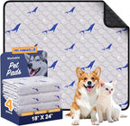 WanpeeGoo Washable Pee Pads for Dogs, 4Pack Reusable Puppy Pads, Super Absorbent & Leakproof Dog Pads, Anti-Slip Dog Pee Pads for Puppy Training & Incontinence, Dolphin Pattern 18"x24"
